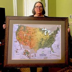 Donna holding National Park Map