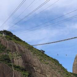 The first cable car up to Morro da Urca and the 2nd up to Sugarloaf.