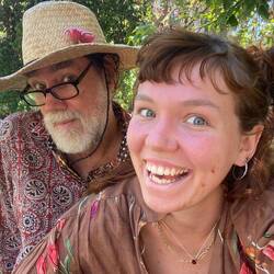 Crazy kids with Aussie flowers (Brachychiton)
