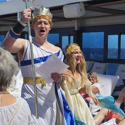 King Neptune & wife Highness Amphitrite announce the process of transiting across the equator.