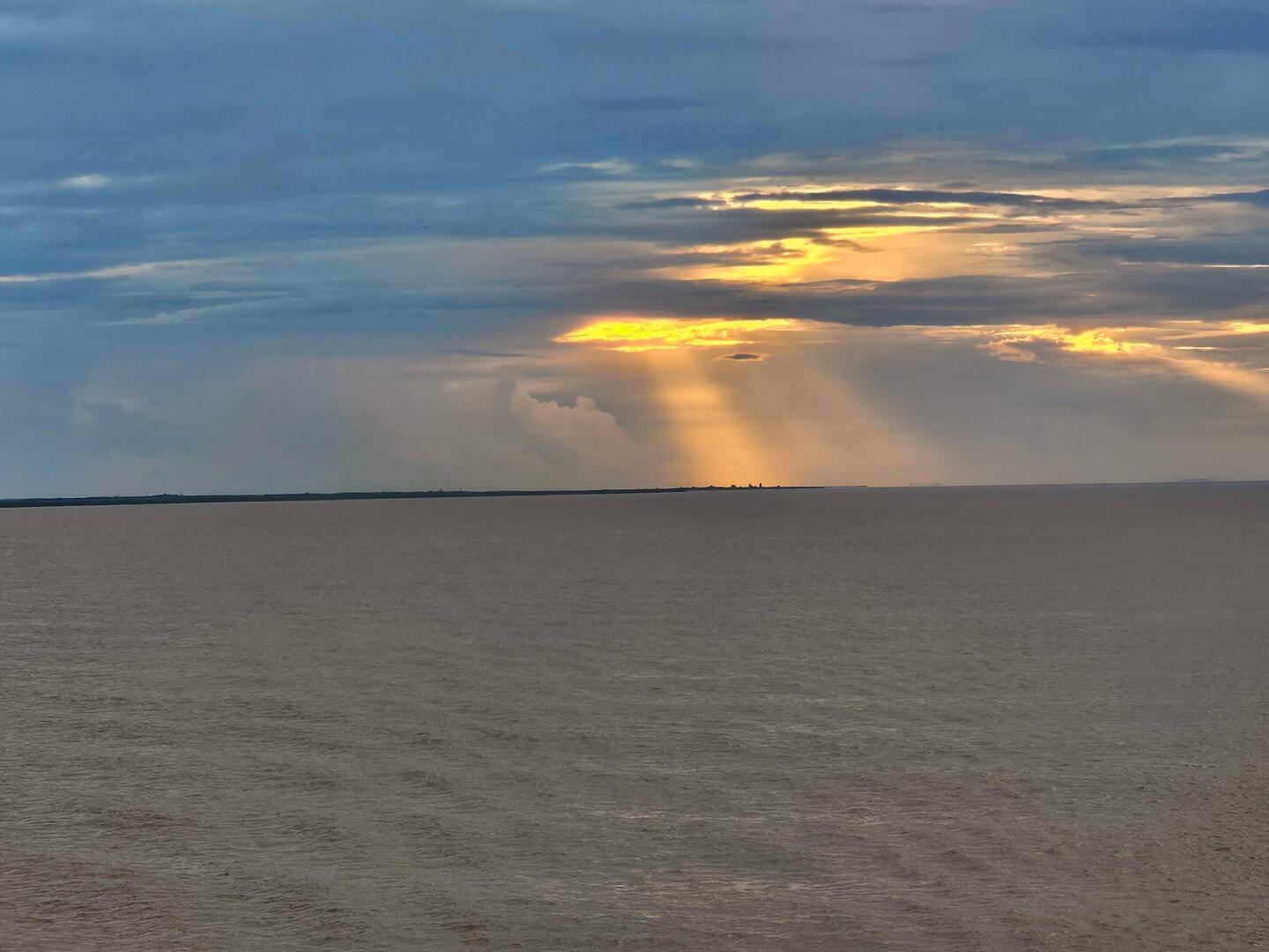 Sunset over the river