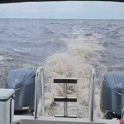 Crossing Lake O, least choppy section
