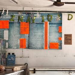 die Preisliste des Lokals