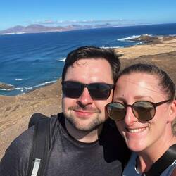 Geschafft! Lanzarote im Hintergrund