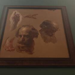 Две мужские головы, левая и правая руки, левая ступня. (между 1843 и 1847)