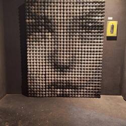 800 spray cans, each a pixel, a blur to the eye but a camera compiles it into an image. So clever.
