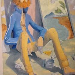 A bit of satirical art, an impoverished artist who gets lots of likes but no-one wants to buy it.