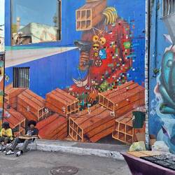 This artist specialised in geometric designs and emojis.