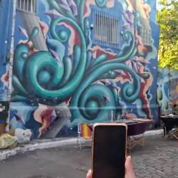 Bringing art to life. Just point your camera at the mural.