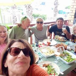 Saturday evening on my balcony with Wayne cooking us some lovely food on the braai