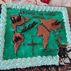 Cake at brunch. Not sure who took that first piece!