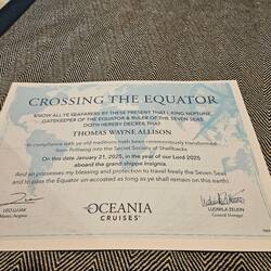 Crossing the line certificate