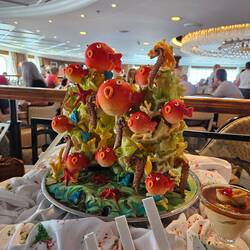 Chocolate sculpture at brunch