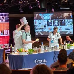 Cooking "demo" with CD Carson, GM Ludmila, and head chef Farid