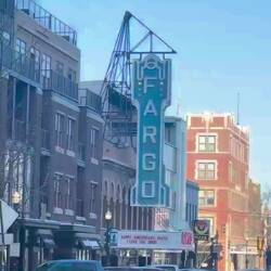 Downtown Fargo, Too cold video from outside the Ram truck. 🥶