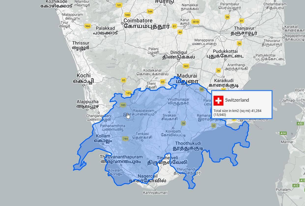 Heutige Tour von Kanyakumari nach Madurai, also wie einmal quer durch die Schweiz