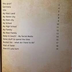 Inhaltsverzeichnis Abschiedsbuch