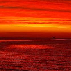 Coucher de soleil au large des côtes uruguayennes
