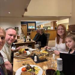 Caroline, Ben, Isla and Sienna also celebrated Peter's birthday in England