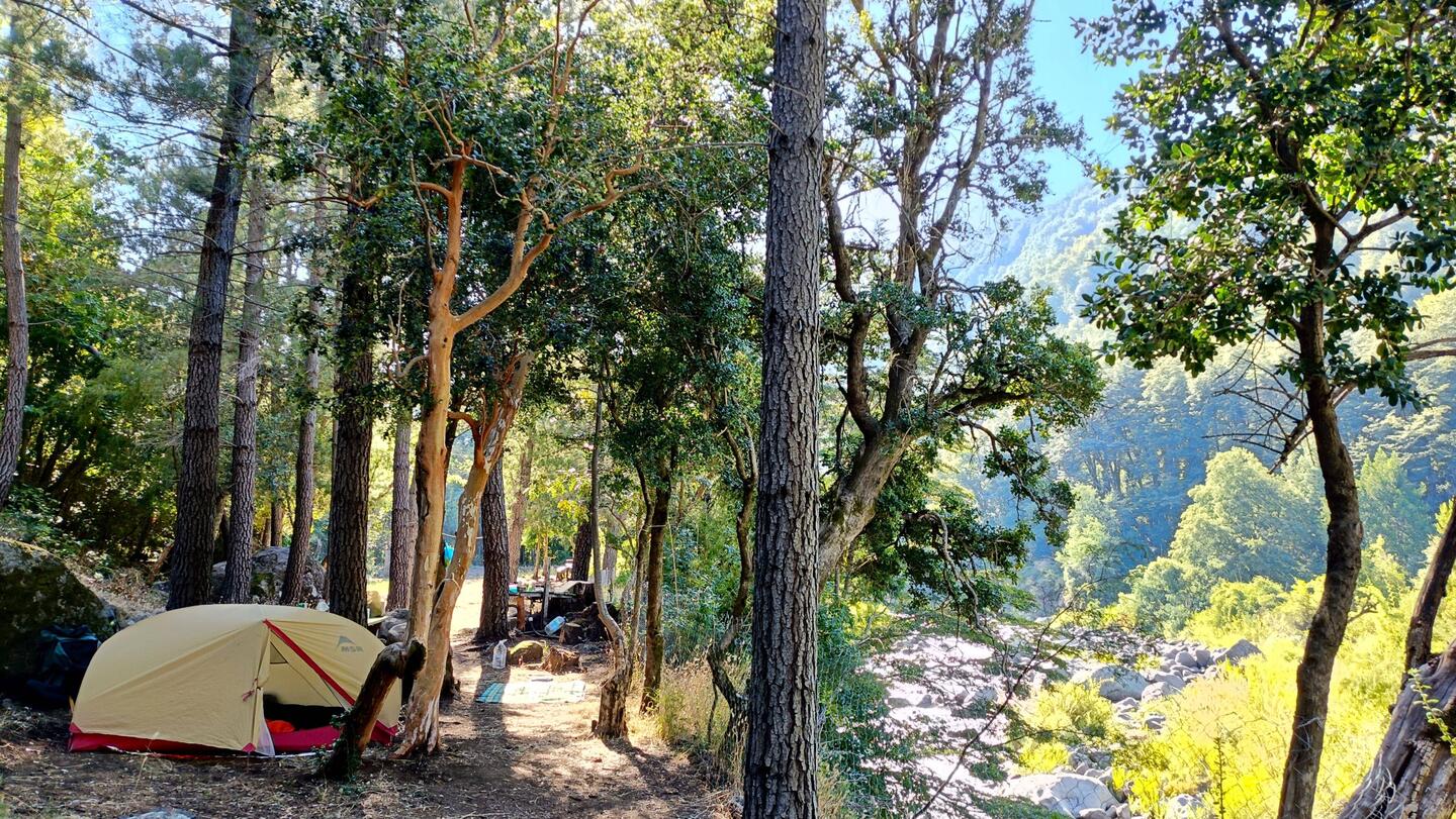 Beautiful campsite on Rio Pangue, a tributary of the Bio Bio River. Perfect weather too 😃