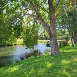 Der Fluss war ganz in der Nähe der little Red Hut und lud zum Laufen...