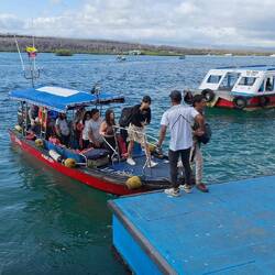 These boats ferry you across the channel to Santa Cruz, where we are staying. For one dollar eachway