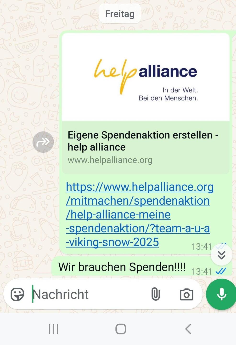 Wollte nur nachschauen, ob ich die WhatsApp verschickt habe... Ergebnis: Ja, hab ich!