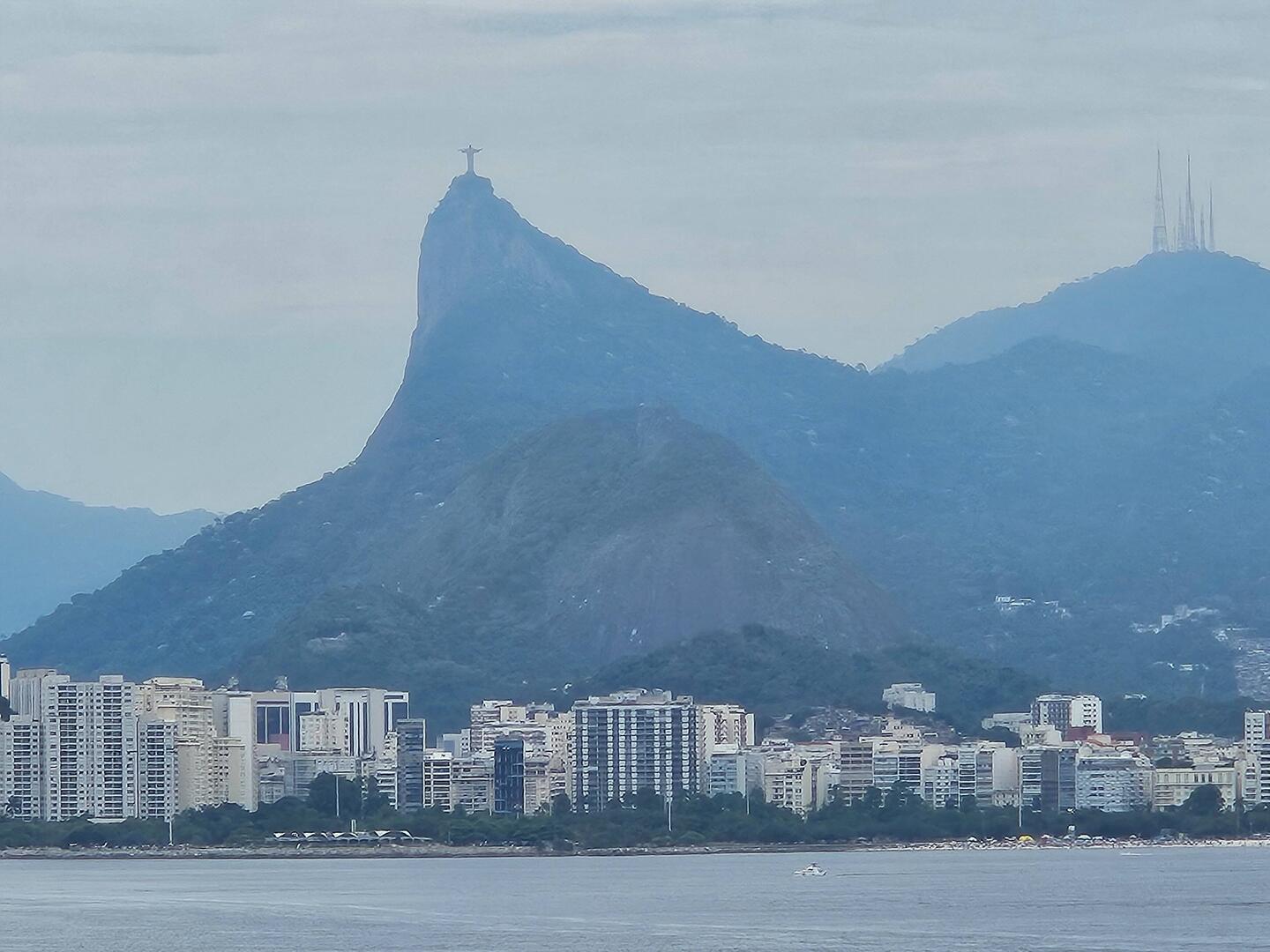 Corcovado rising above the city in the haze