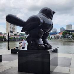 Bird, by Fernando Botero overseeing the waterfront