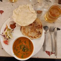 Dinner; Fish Curry and Kingfisher beer