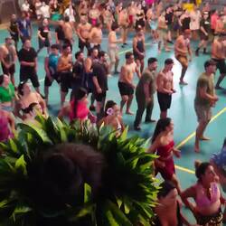 Practicing for the show