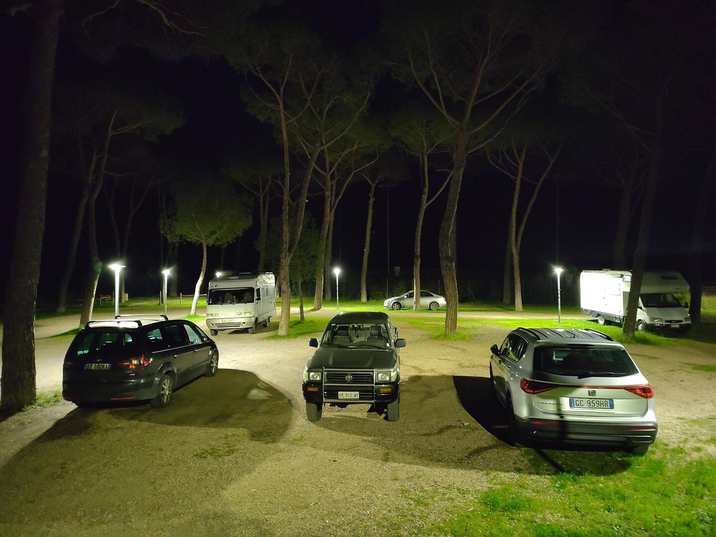 Der Parkplatz beim Velodrom in San Carlo