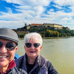 Petrovaradin Fortress from the Varadin Bridge — Novi Sad, Serbia.