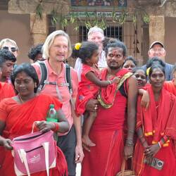 Mixing with the locals on the way out