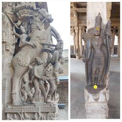 Seshagiriayar Mandapa; Rearing stone horse / Shiva incarnation