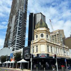 Our Meriton in the background with Eat street at the front.