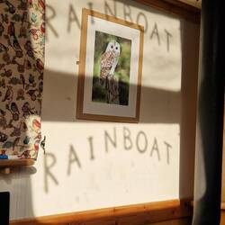 Double Rainboat with light from the sky reflected in the water