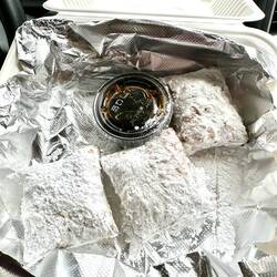 Beignets Christmas Breakfast-to go-I love these sweet dusty airy crispy square bites of decadence!