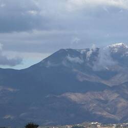 Snow in the mountains closeby