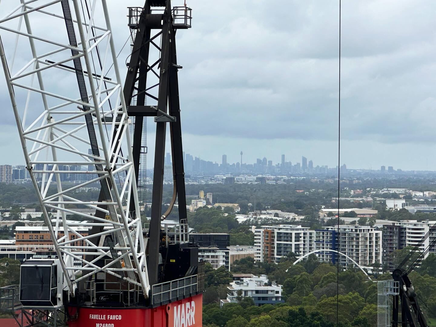 The view from our balcony. Sydney CBD in the distance.