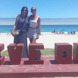 Beautiful Camps Bay beach in the background