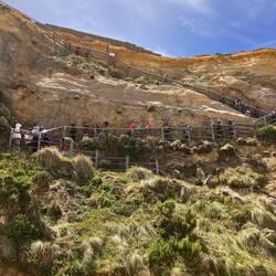 Dafür steht er mit seinem Namen: Gibson Steps Beach
