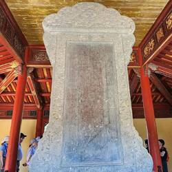 Pillar is inscribed with the biography of Emperor Minh Mang