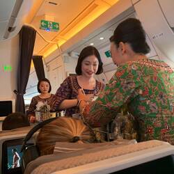 Perfekt service på Singapore Airlines
