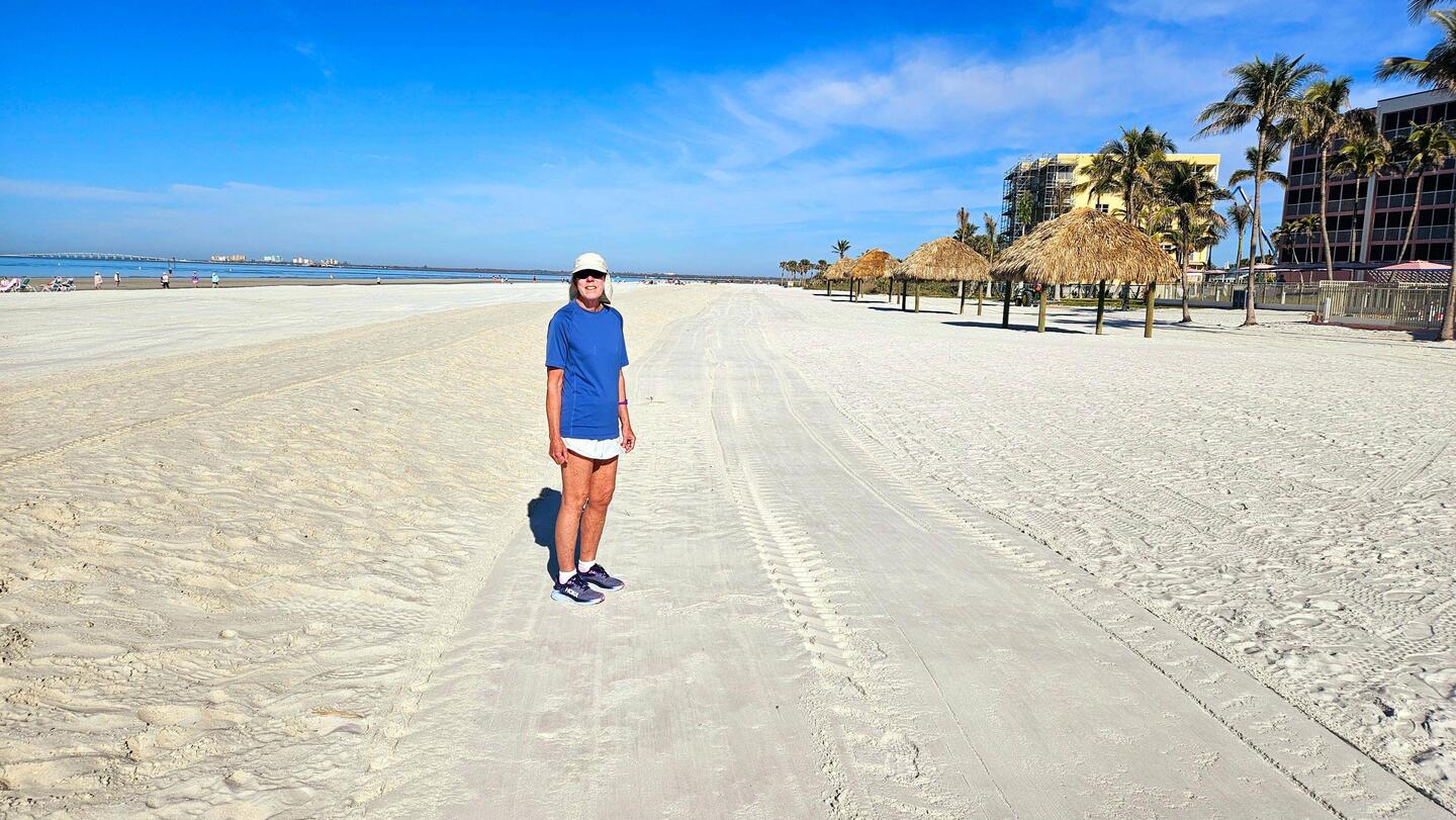 Very wide groomed beach