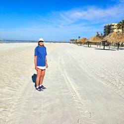 Very wide groomed beach