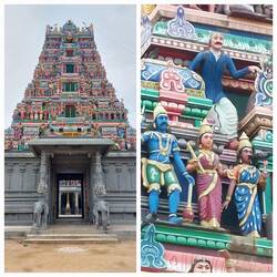 Modern Hindu Durga Temple; the man is wearing modern clothing