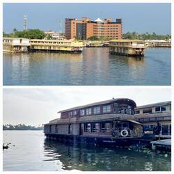 Alappuzha "harbour" / Our Gold River Houseboat