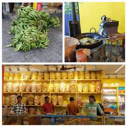 Alappuzha; banana chip vendor