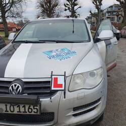 Glorreiche Zieleinfahrt mit einem "L" für Fahranfänger...Der Steuermann war begeistert!